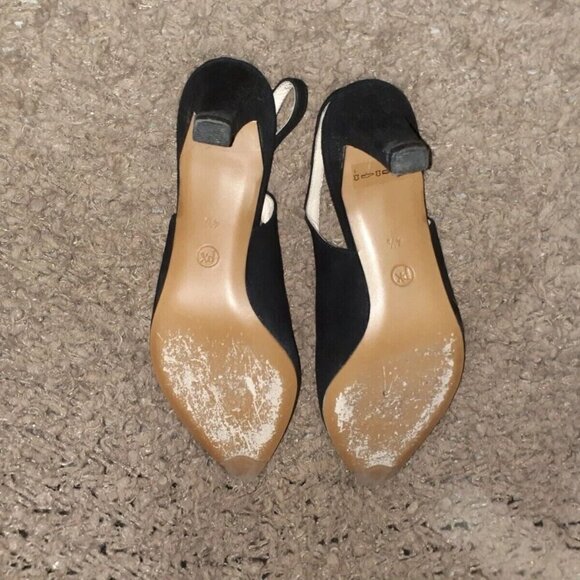 PETER KAISER-Black Suede w/Jeweled Vamp-Adjustable Slingback-Sz 4.5 UK-6.5 US-EX - Picture 7 of 7